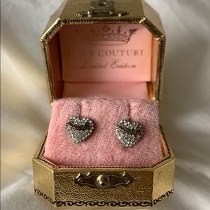 Juicy Couture Sparkly Heart Stud Earrings